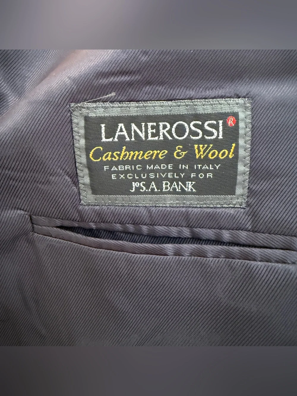 Jos A Bank 46XL Navy Blazer Lanerossi Cashmere Wool Gold Button Sport Coat